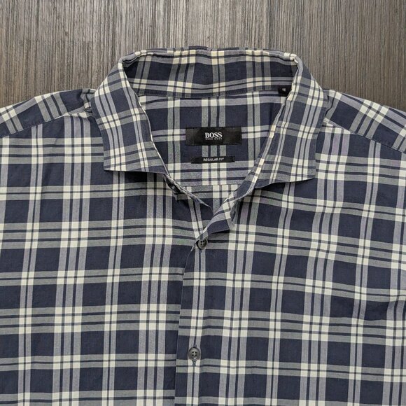 Hugo Boss Other - Hugo Boss | Men's Blue/Grey Plaid Shirt